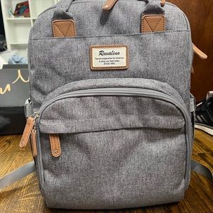 Diaper bag backpack ruvalino gray